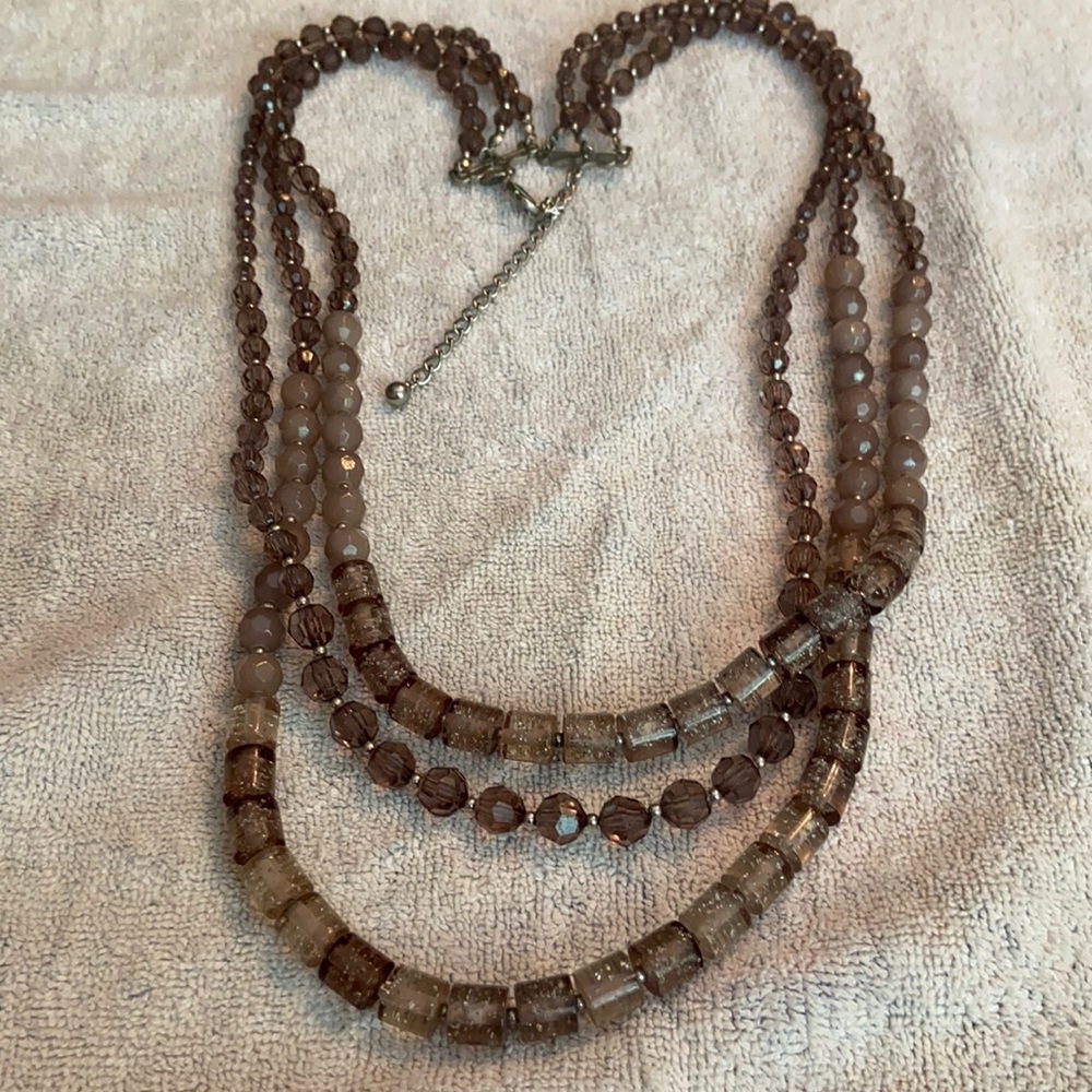 Chico’s Triple Smoke Crystal Necklace